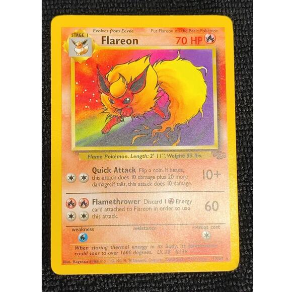 Pokémon Flareon Jungle Regular Stage 1 Card Game 19/64 Collector Edition - Picture 4 of 7